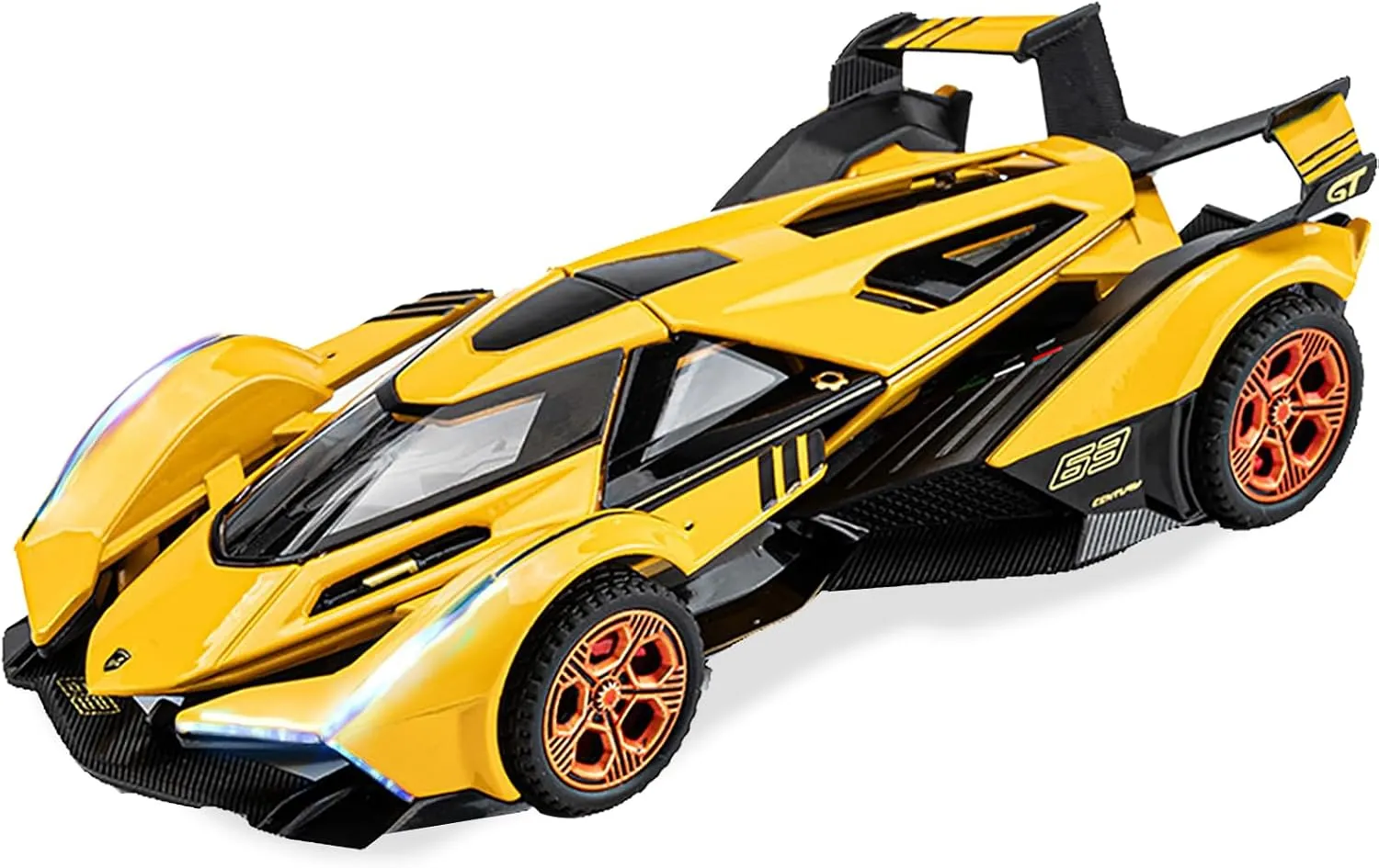 Lambo V12 Race Car Diecast Model with Sound and Light, Pull Back Toy for 3  Year Old Boys and Kids