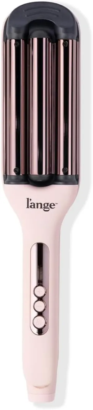 L'ANGE Hair Le Vogue Titanium Deep Waver Blush | 3 Barrel Hair Waver Tool Creates Long-Lasting Beachy Waves | 10-Second Timer for Consistent Styling | Adjustable Heat 250°F–450°F