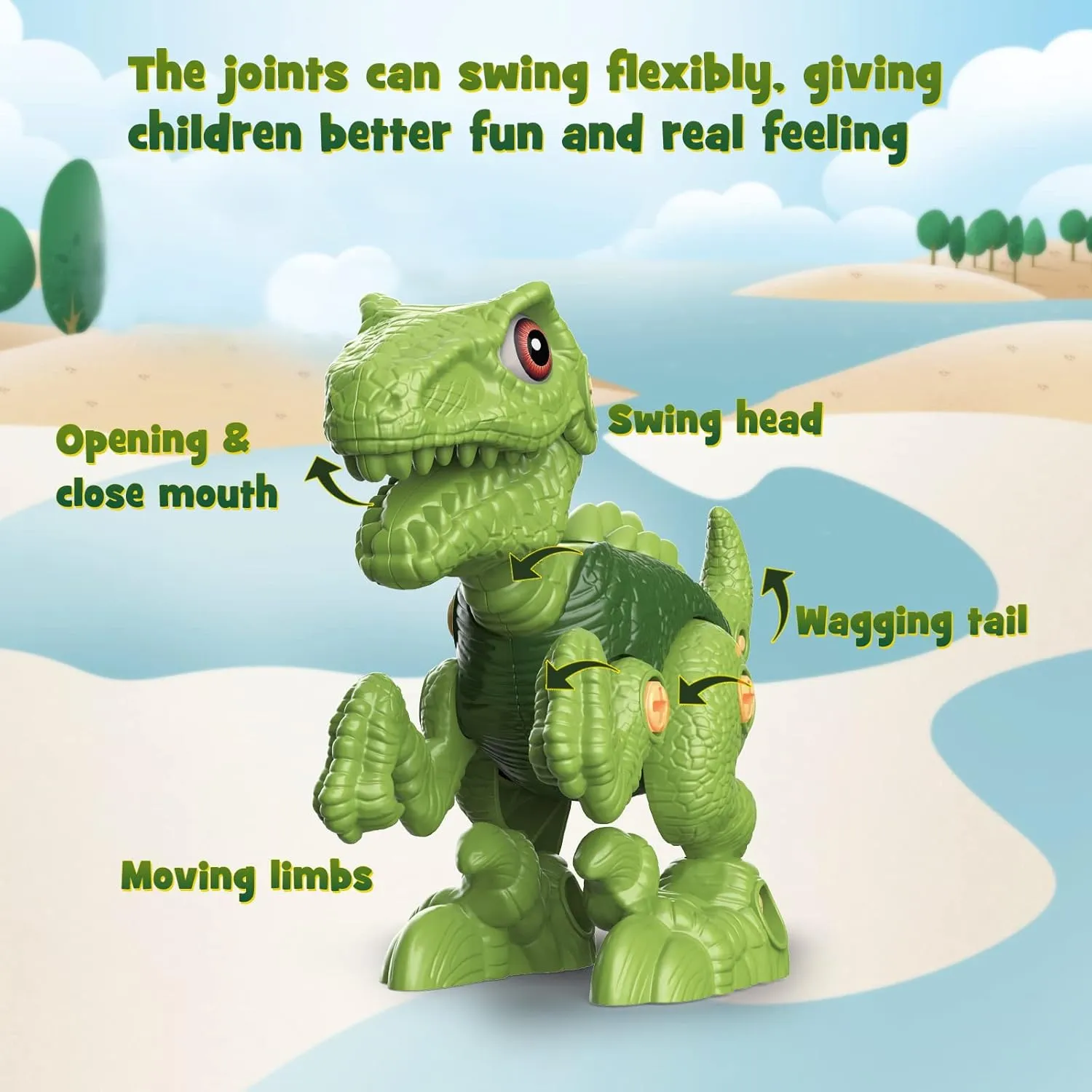Laradola Dinosaur Toys for 4 5 6 7 8 Year Old Boys, Take Apart Dinosaur Toys for Kids 3-5 5-7 STEM Construction Building Kids Toy with Electric Drill, Party Birthday Gifts