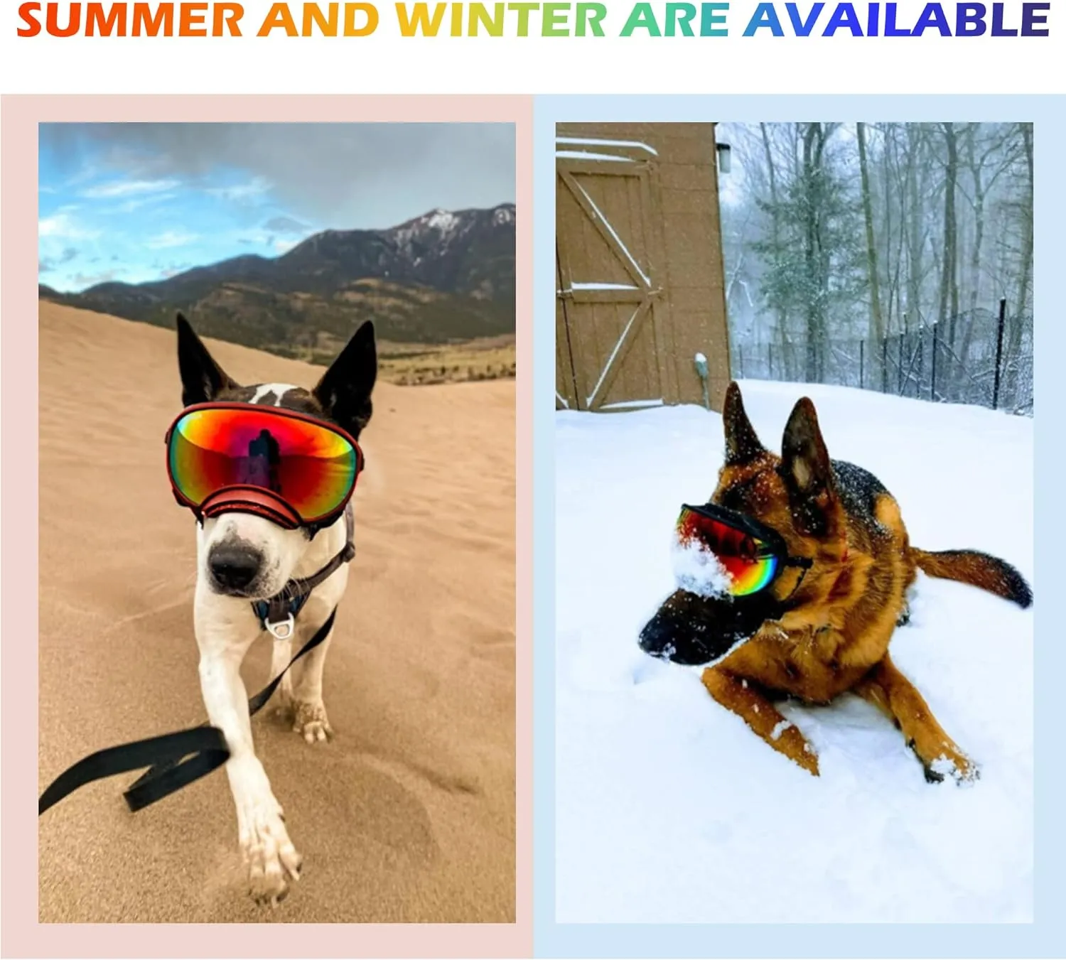 Large Dog Sunglasses, Dog Goggles with Adjustable Strap UV Protection Winproof Dog Puppy Sunglasses, Suitable for Medium-Large Dog Pet Glasses, Dogs Eyes Protection