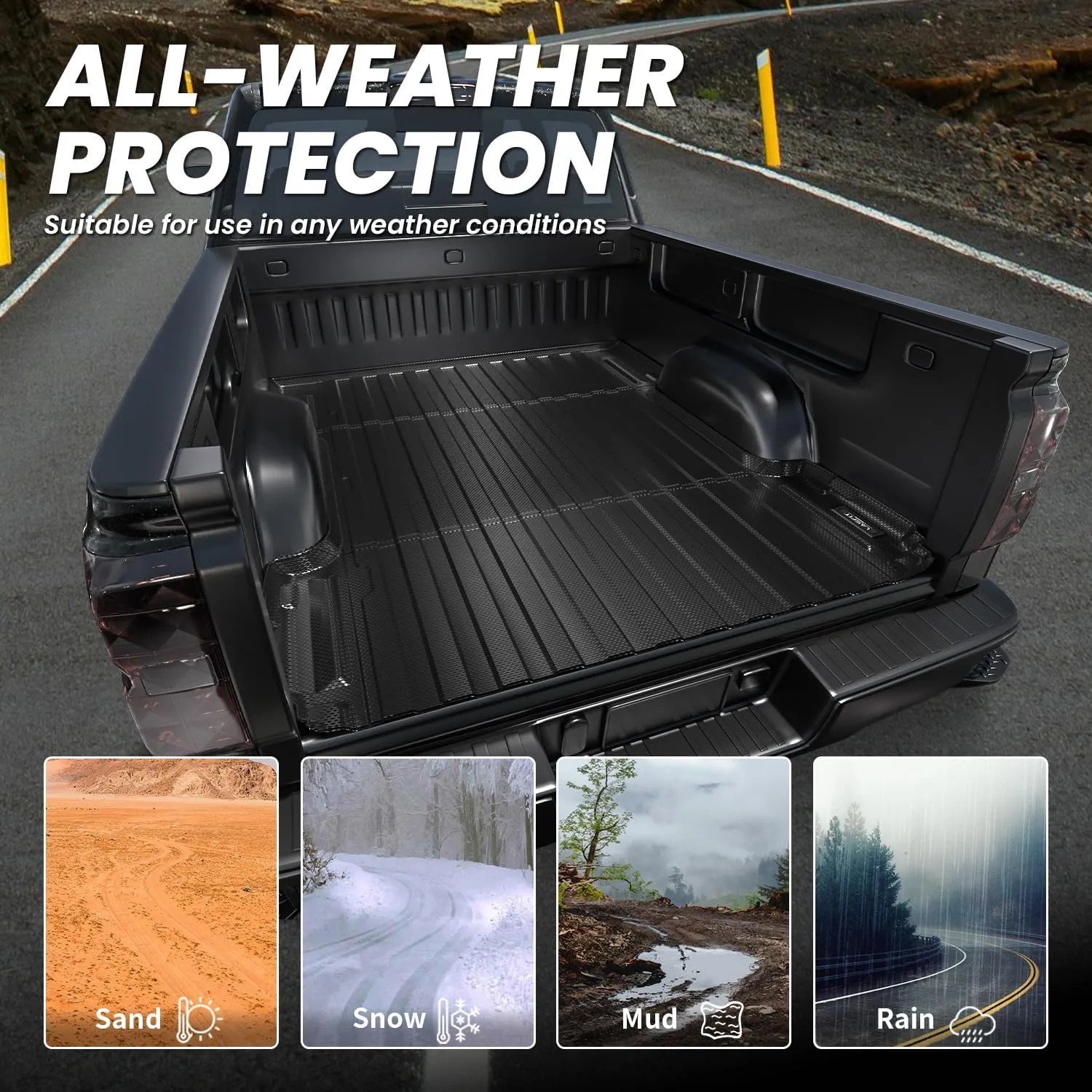 LASFIT Bed Mat (Fit 6.5FT, 78.8" Bed, Not Fit 5.8 FT/8.1FT Bed) for Chevrolet Silverado/GMC Sierra 1500 2007-2018 (2007 New Body Only) & SLV/SRA 2500HD 2007-2019 (2007 New Body Only)& 3500HD 2011-2019