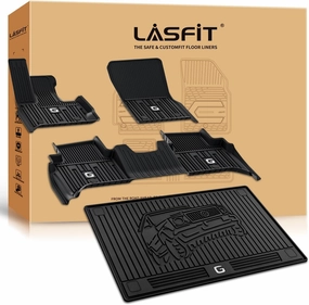 LASFIT Floor Mats & Trunk Mat for Mercedes Benz G Class 2025 2024 2023 2022-2019 G550/G580/G63 AMG SUV, All Weather TPE Custom Fit Car Liners,1st & 2nd Row Floor Mats & Cargo Liner,Black
