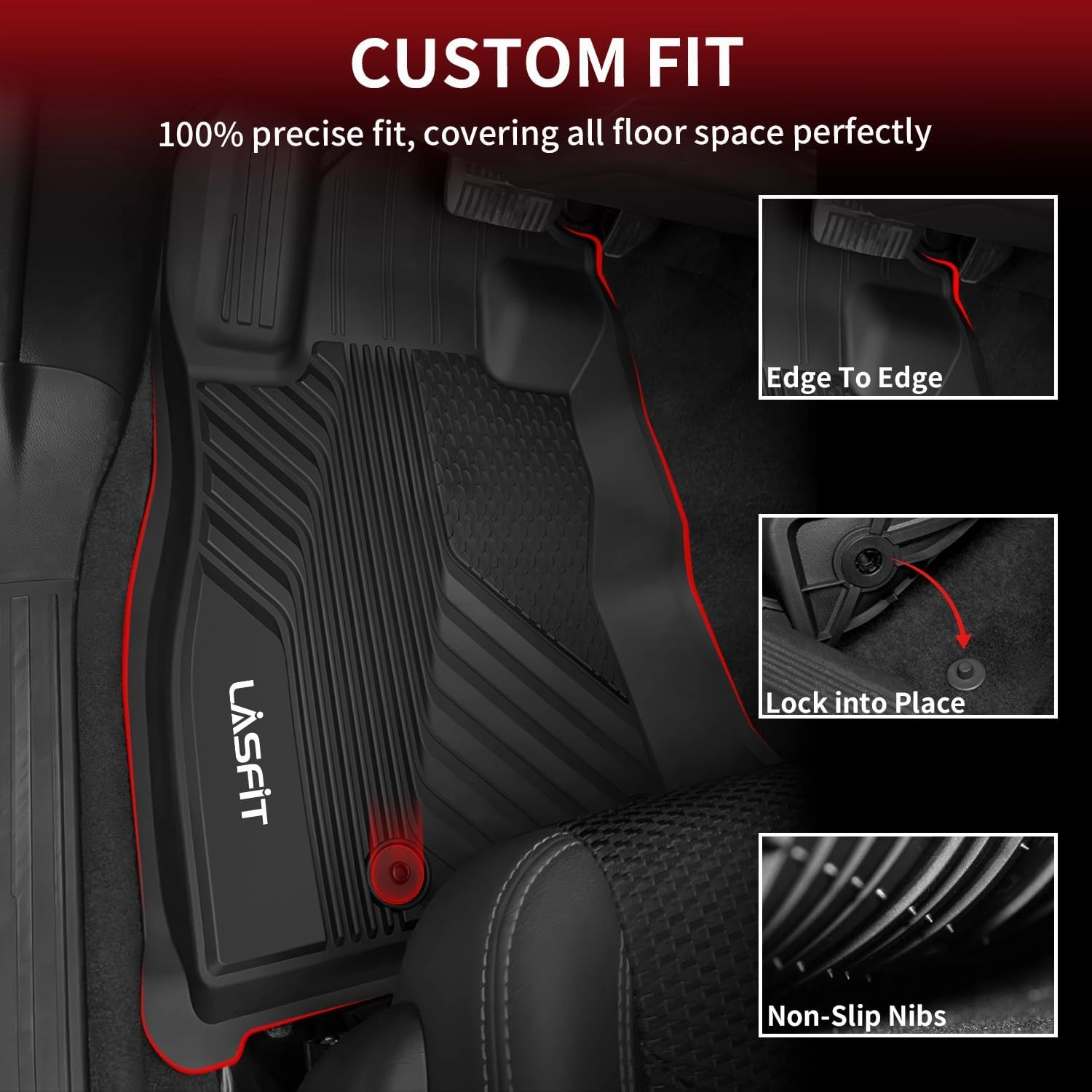 LASFIT Floor Mats Fit for Subaru Forester 2019-2024, All Weather TPE Custom Fit Easy Clean Durable No-Curling Floor Liners for Subaru Forester 2024 2023 2022 2021-2019 1st & 2nd Row Car Mats