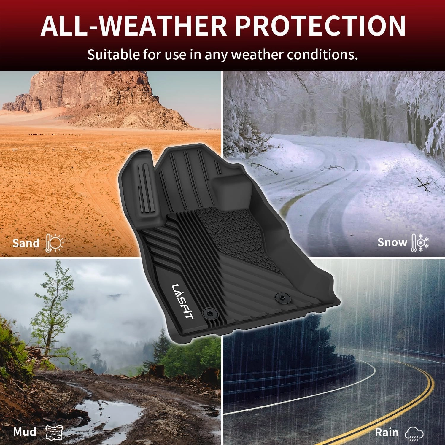 LASFIT Floor Mats Fit for Subaru Forester 2019-2024, All Weather TPE Custom Fit Easy Clean Durable No-Curling Floor Liners for Subaru Forester 2024 2023 2022 2021-2019 1st & 2nd Row Car Mats