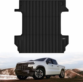 LASFIT Truck Bed Mat for Chevrolet Chevy Silverado | GMC Sierra 1500 (5.8FT, 69.92" Bed) 2019-2025 Car Bed Liner for Chevy Silverado GMC Sierra 1500 All Weather Protector TPE Bed Mat - 1PC Black