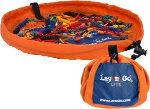 Lay-n-Go 2-in-1 Portable Drawstring Toys Storage Organizer and Play Mat for Room and Travel, Made for Kids and Toddlers with a Durable Patented Design