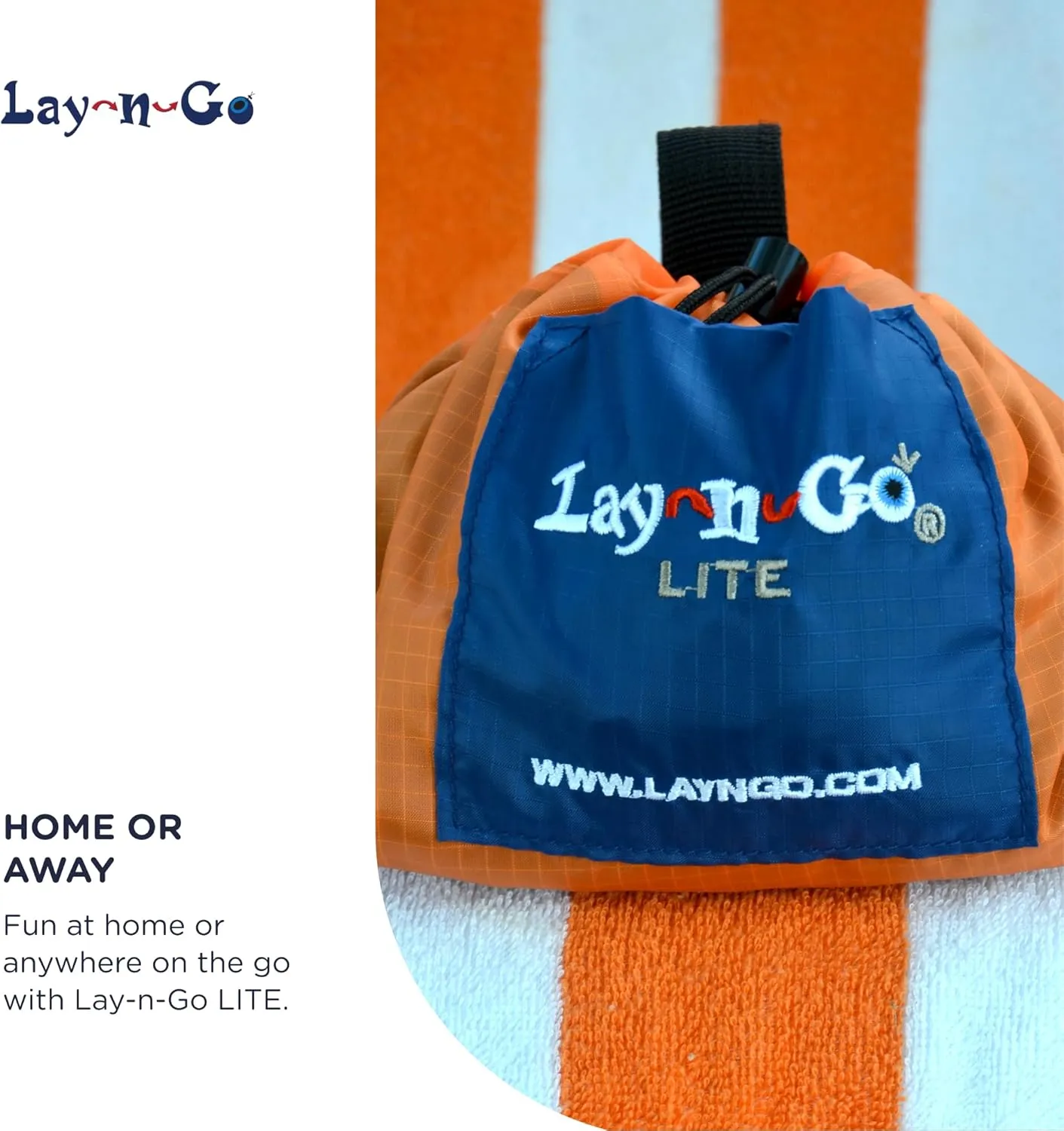 Lay-n-Go 2-in-1 Portable Drawstring Toys Storage Organizer and Play Mat for Room and Travel, Made for Kids and Toddlers with a Durable Patented Design
