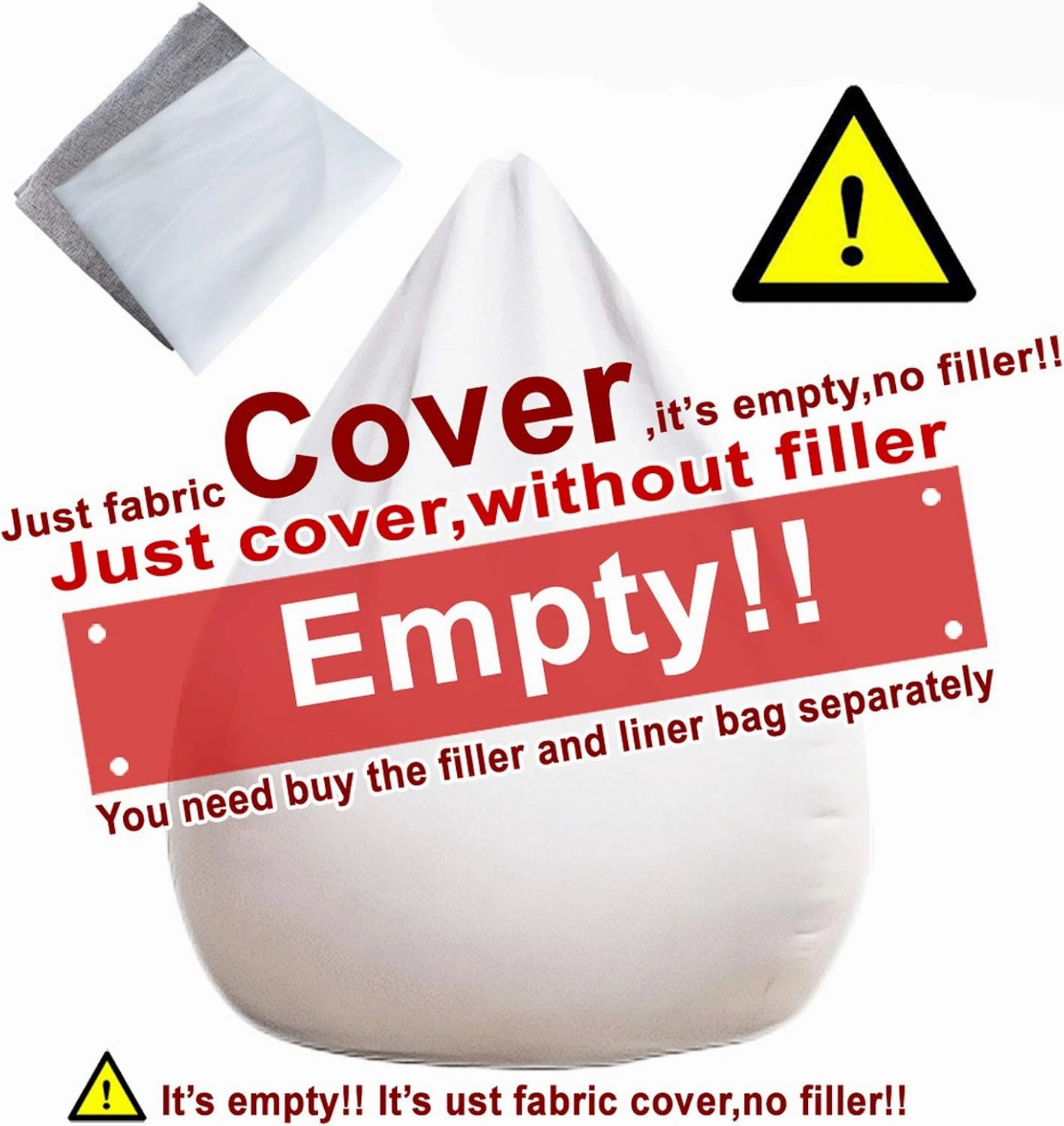 Lazy Sofa Lounger Chair Cover Without Filler, Bean Bag Cover for Adults and Children, Complies with Ergonomic Design Top-Ranking Material