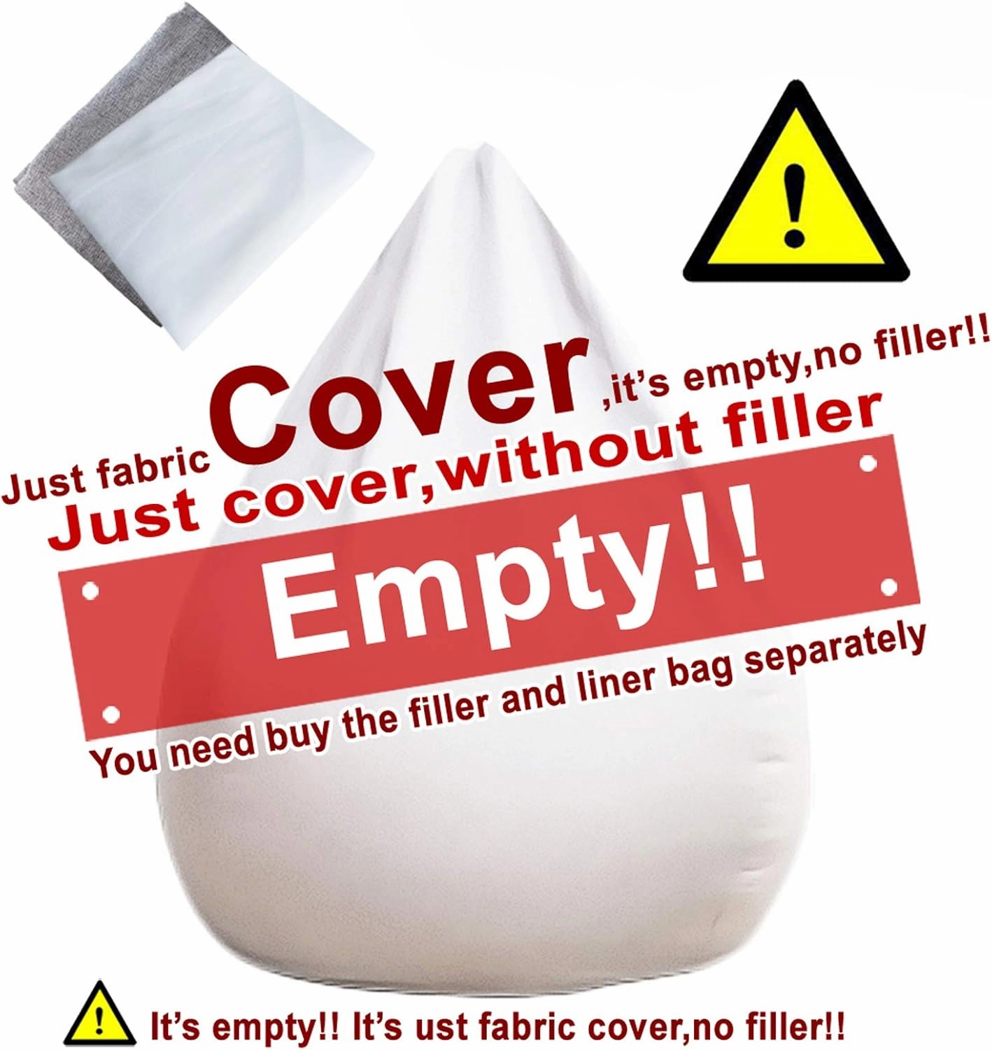 Lazy Sofa Lounger Chair Cover Without Filler, Bean Bag Cover for Adults and Children, Complies with Ergonomic Design Top-Ranking Material