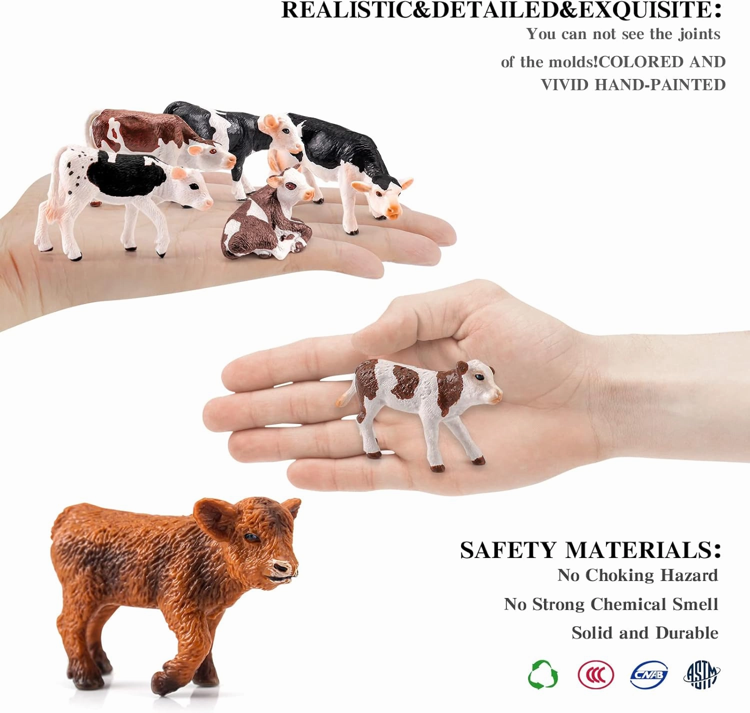 LC JoyCre Cows Figure Toys 15PCS Calves Figurines Set for Toddlers Realistic Holstein Cow Figures for Kids Simmental Cows Swiss Calf Highland Calf Figurine Birthday Cake Topper