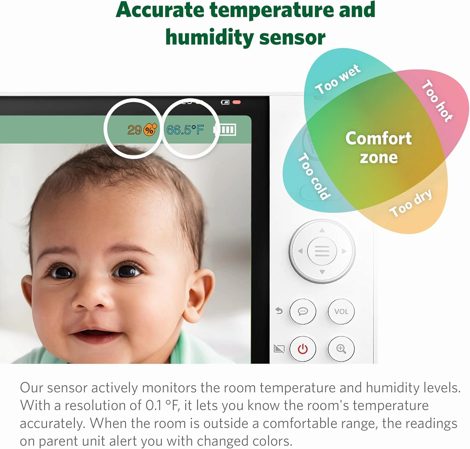 LeapFrog LF915HD Baby Monitor, 5” 720p Screen, 360° Pan & Tilt with 8X Zoom Camera, Color Night Vision, Night Light, Two-Way Intercom, Secure Transmission No WiFi