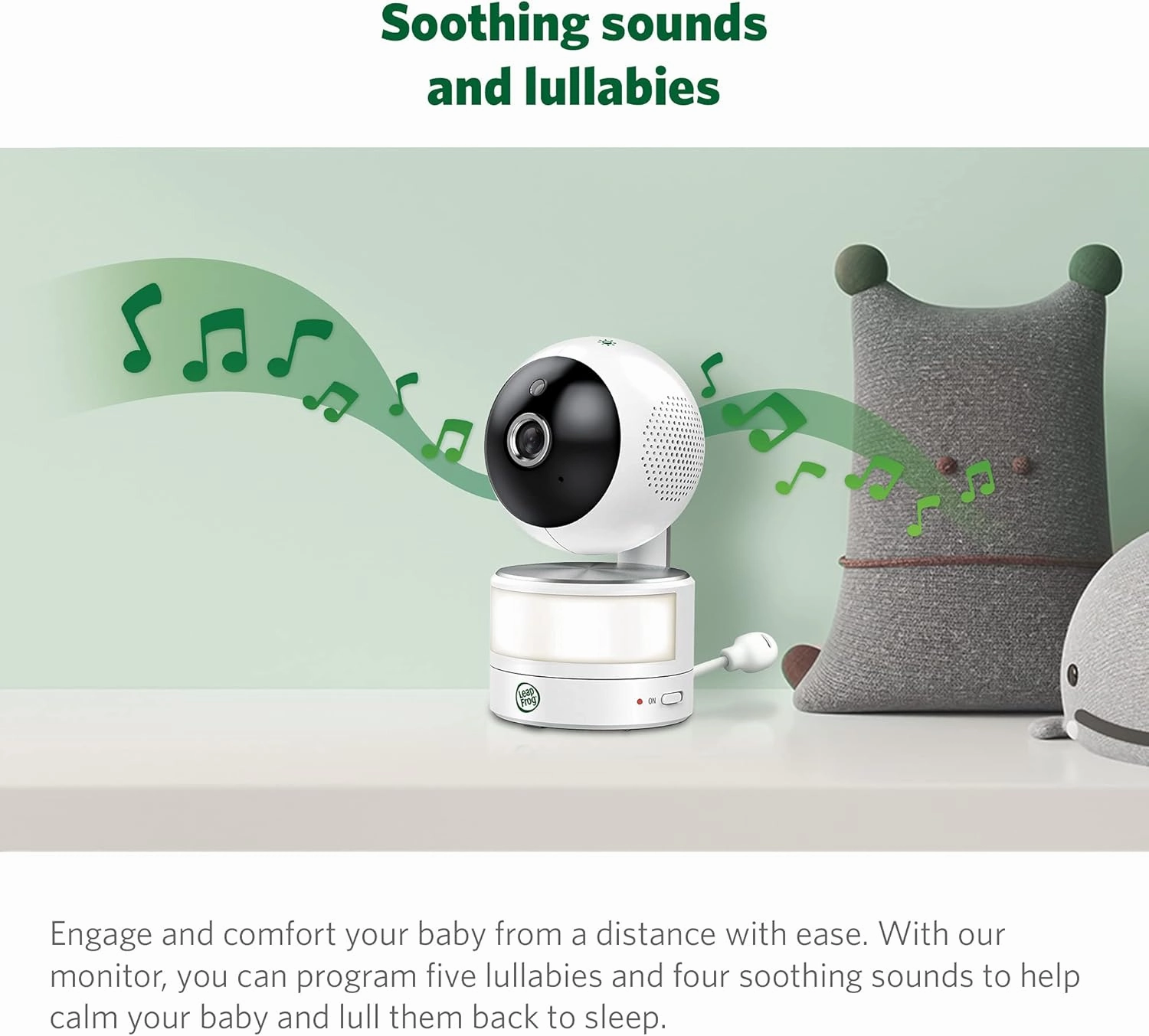 LeapFrog LF915HD Baby Monitor, 5” 720p Screen, 360° Pan & Tilt with 8X Zoom Camera, Color Night Vision, Night Light, Two-Way Intercom, Secure Transmission No WiFi