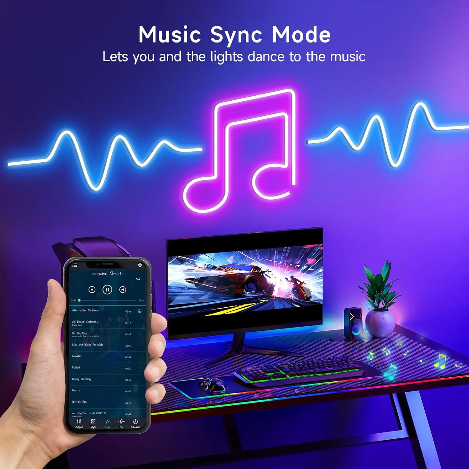 LED Neon Rope Lights, 32.8ft RGB LED Light Strip, 24V Music Sync App/Remote Control DIY Rope Light, IP67 Waterproof Gaming LED Neon Strip Lights for Bedroom Indoor Oudoor Décor