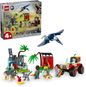 LEGO Jurassic World Baby Dinosaur Rescue Center, Building Set for Kids with a Toy Car and 5 Dinosaur Figures Including a Triceratops and Velociraptor, Dinosaur Toy for Boys and Girls Ages 4 , 76963