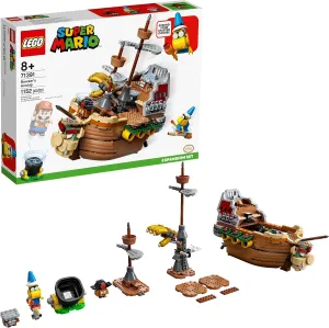 LEGO Super Mario Bowser's Airship 1,152 Piece Building Kit, Unveils Detailed Interior, Includes Kamek, Rocky Wrench, Goomba, POW Block, Cannon Start Pipe, For Ages 8 