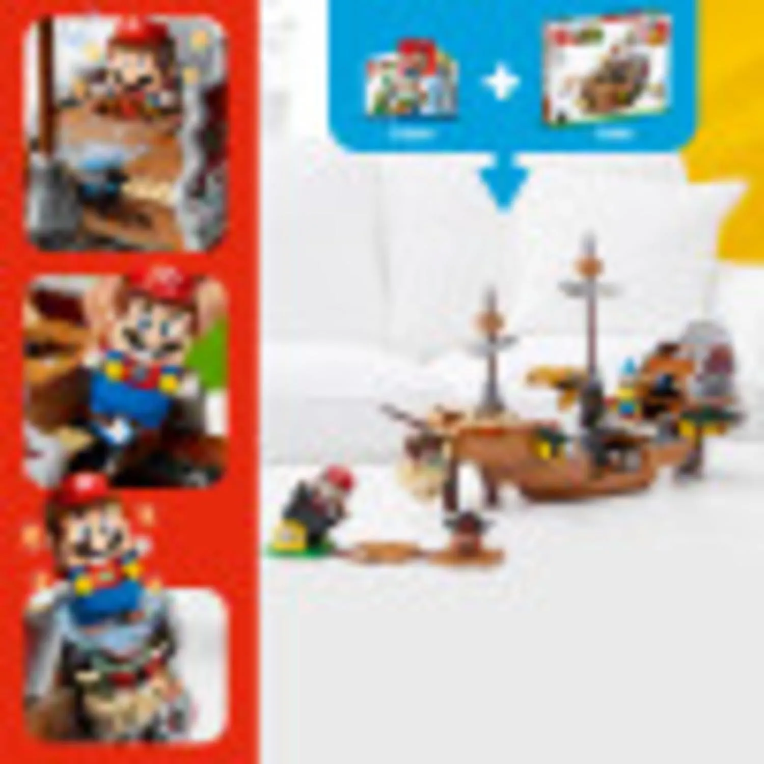 LEGO Super Mario Bowser's Airship 1,152 Piece Building Kit, Unveils Detailed Interior, Includes Kamek, Rocky Wrench, Goomba, POW Block, Cannon Start Pipe, For Ages 8 