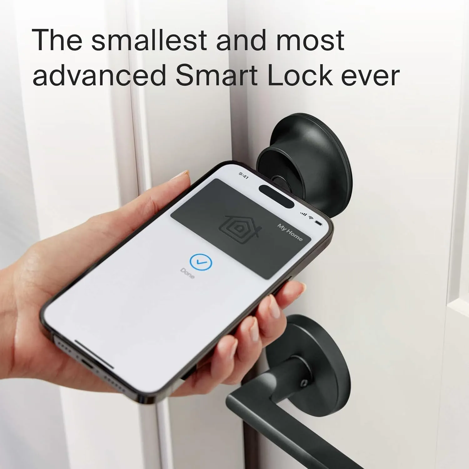 Level Lock  WiFi Deadbolt Smart Lock - World's Smallest Smart Lock Plus Apple Home Key - Lock/Unlock Anywhere - Level App for iOS & Android - Works with Apple Home, Alexa, Google Home (Matte Black)