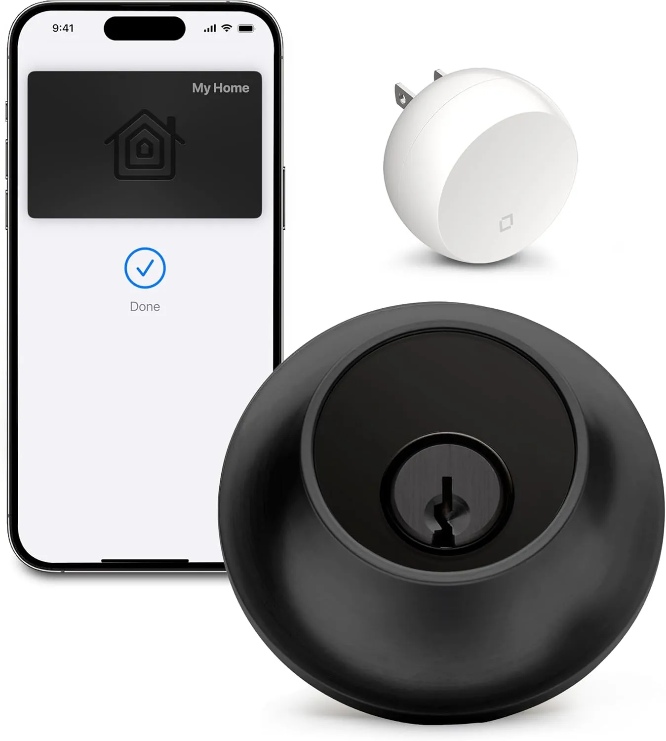 Level Lock  WiFi Deadbolt Smart Lock - World's Smallest Smart Lock Plus Apple Home Key - Lock/Unlock Anywhere - Level App for iOS & Android - Works with Apple Home, Alexa, Google Home (Matte Black)