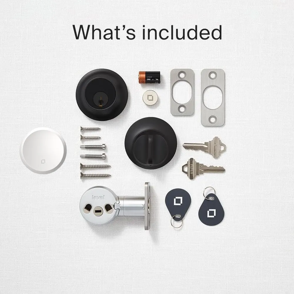 Level Lock  WiFi Deadbolt Smart Lock - World's Smallest Smart Lock Plus Apple Home Key - Lock/Unlock Anywhere - Level App for iOS & Android - Works with Apple Home, Alexa, Google Home (Matte Black)