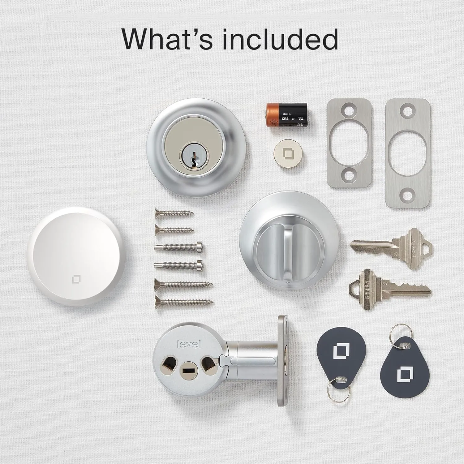 Level Lock  WiFi Deadbolt Smart Lock - World's Smallest Smart Lock Plus Apple Home Key - Lock/Unlock Anywhere - Level App for iOS & Android - Works with Apple Home, Alexa, GoogleHome (Satin Chrome)