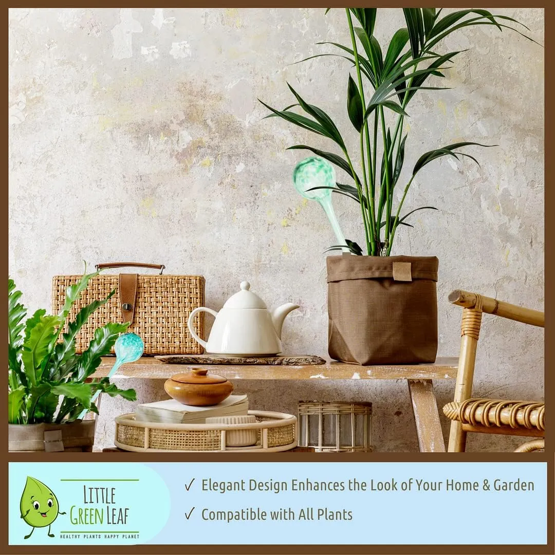 LGL Plant Watering Globes - Automatic Self Watering Globes. Decorative Self Watering Planter Inserts Made From Hand-Blown Durable Glass. Self Watering Spikes to Support Plant Health. 4 Pack, Jumbo.
