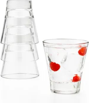 Libbey 15710 Endeavor Stacking DuraTuff Rocks Glass Set, 9 oz, Clear Drinking Glass Set of 12, Modern Stacking Glasses for Cocktails and Fine Liquors