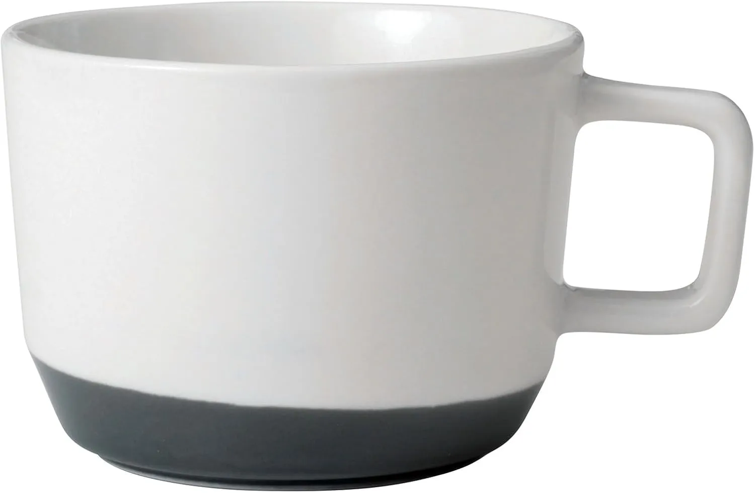 Libbey Austin Basalt Blue Porcelain Coffee Mugs, Modern Colorblocked Large Coffee Mugs Set of 4, Stackable Ceramic Mug Set for Holidays, Daily Use