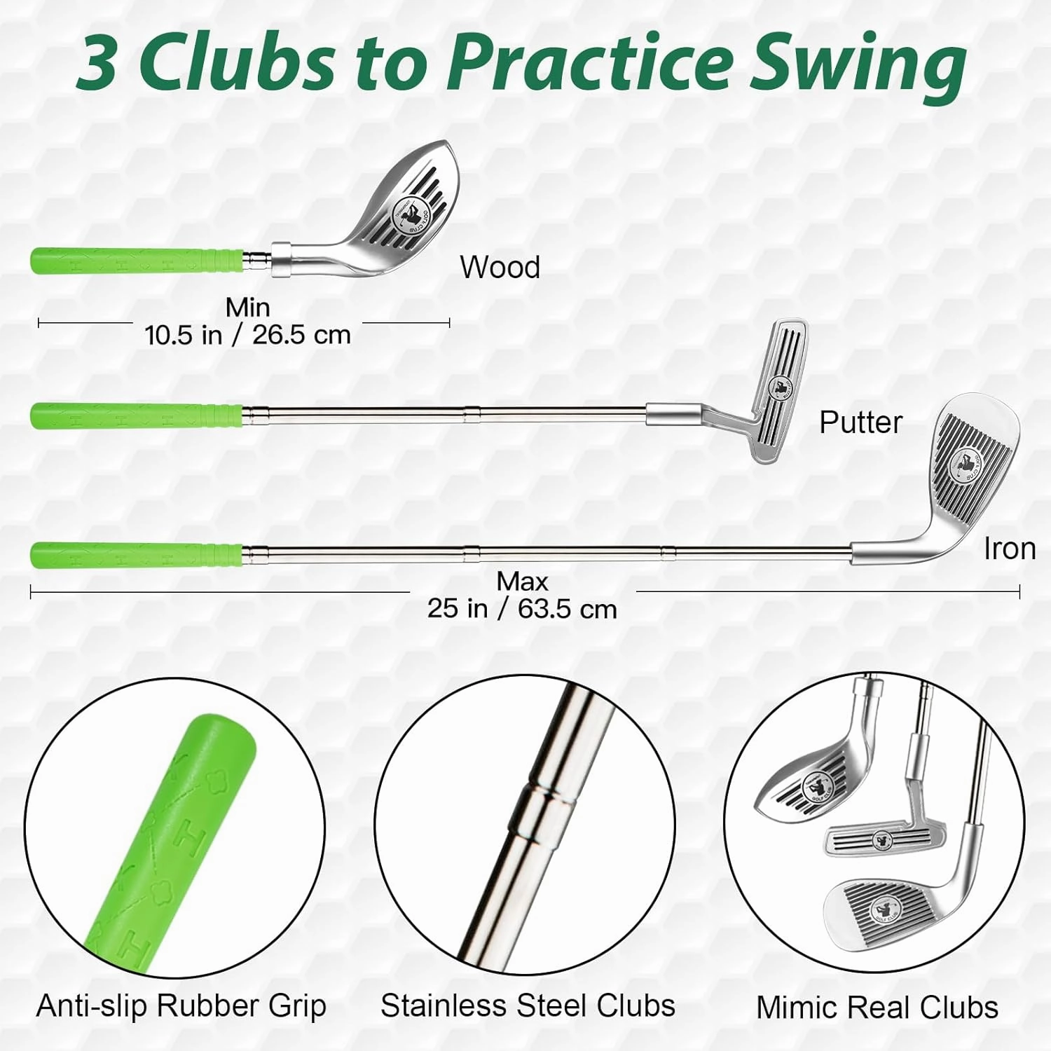 Liberry Kids Golf Clubs for 3 4 5 6 Years Old, Retractable Toddler Golf Set with Storage Bag, Outdoor Indoor Sports Toy for Boys Girls Birthday Gift