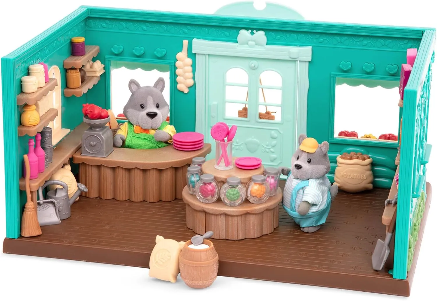 Li’l Woodzeez – Honeysuckle Hollow General Store – Dollhouse Playset with Furnitures & Accessories – Pretend Play Toy for Kids Age 3 