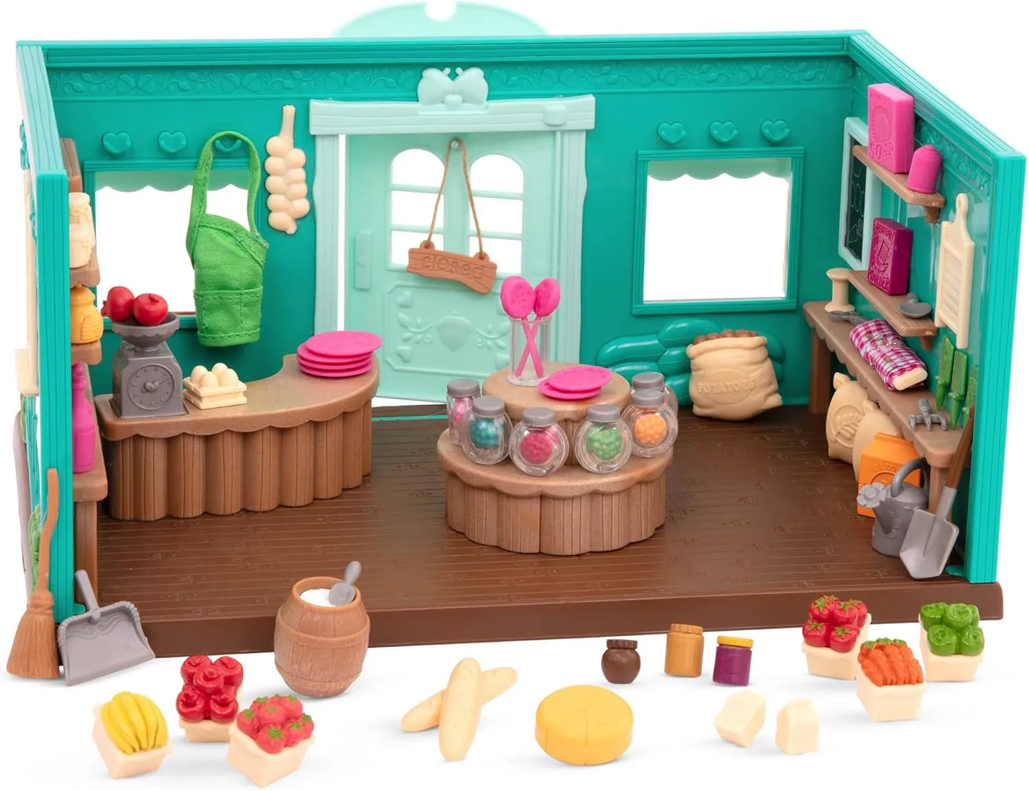 Li’l Woodzeez – Honeysuckle Hollow General Store – Dollhouse Playset with Furnitures & Accessories – Pretend Play Toy for Kids Age 3 