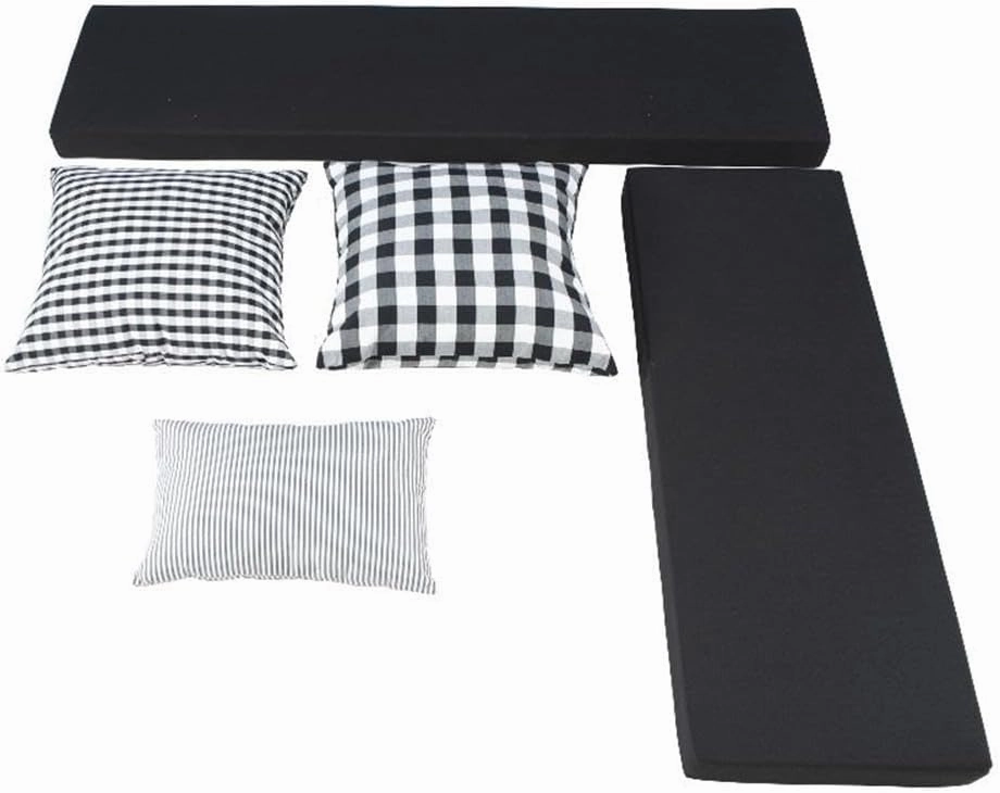 Linon 5 Piece Polyester Cushion/Pillow Set for Troyin Nook in Black