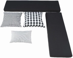 Linon 5 Piece Polyester Cushion/Pillow Set for Troyin Nook in Black