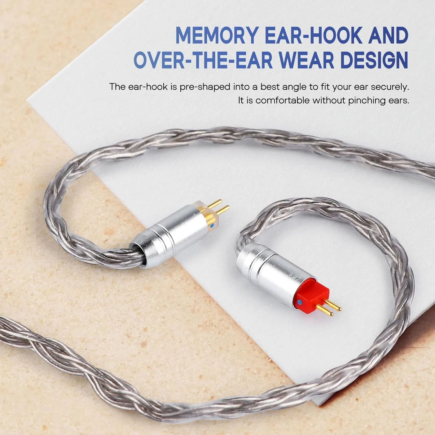 Linsoul Tripowin Zonie IEM Cable, 16 Core Silver Plated Earphone Upgraded Cords, 1.25m SPC in Ear Monitor Cable for 7hz Zero:2 Orchestra Lite Cadenza Hype4 Supermix4(2pin 0.78mm, 3.5mm)(Grey)