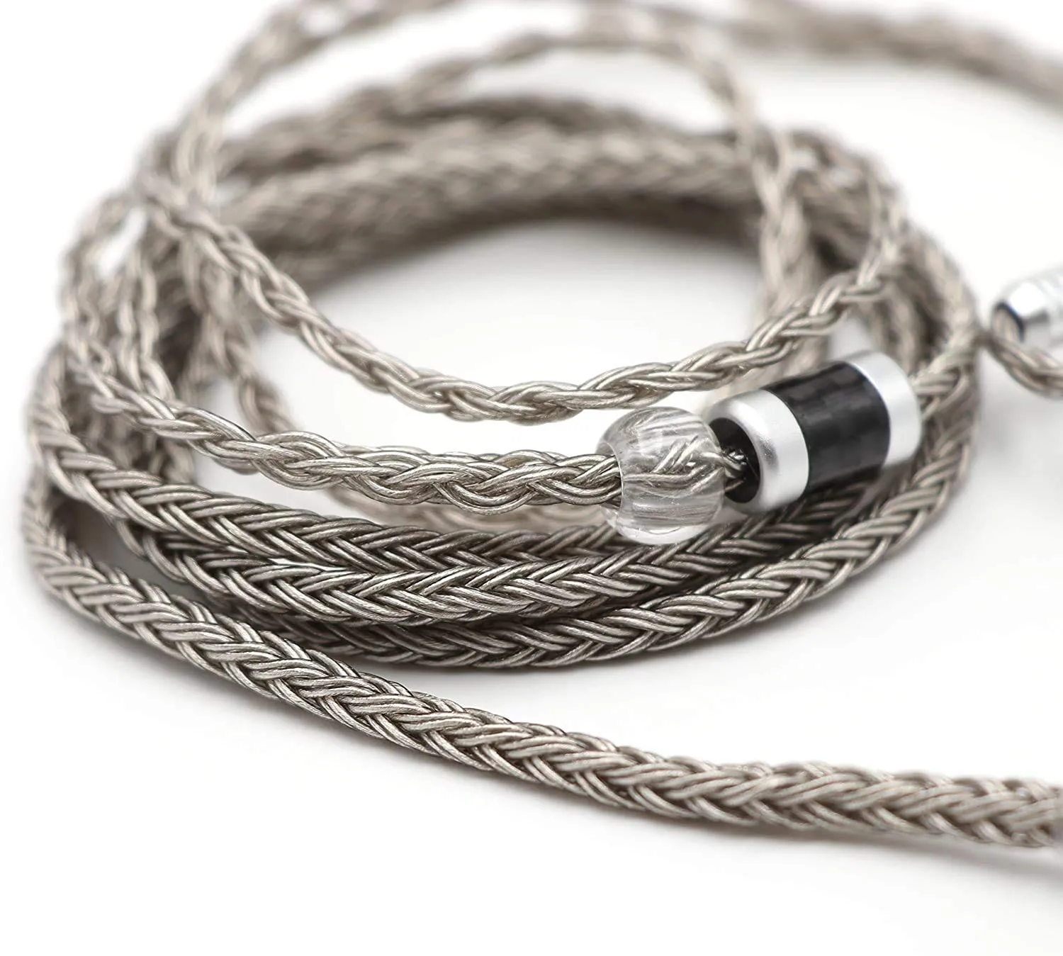Linsoul Tripowin Zonie IEM Cable, 16 Core Silver Plated Earphone Upgraded Cords, 1.25m SPC in Ear Monitor Cable for 7hz Zero:2 Orchestra Lite Cadenza Hype4 Supermix4(2pin 0.78mm, 3.5mm)(Grey)