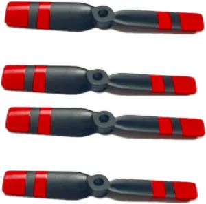 Lipo Battery Brushless Motor Shell Replacement Spaare Parts Apply in MD500 C189 Remote Control Helicopter Heli Plane Universal (Red Tail Propeller X4)
