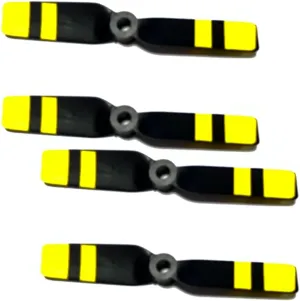 Lipo Battery Brushless Motor Shell Replacement Spaare Parts Apply in MD500 C189 Remote Control Helicopter Heli Plane Universal (Yellow Tail Propeller X4)