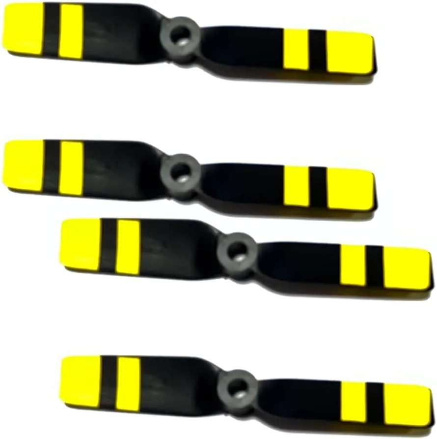 Lipo Battery Brushless Motor Shell Replacement Spaare Parts Apply in MD500 C189 Remote Control Helicopter Heli Plane Universal (Yellow Tail Propeller X4)