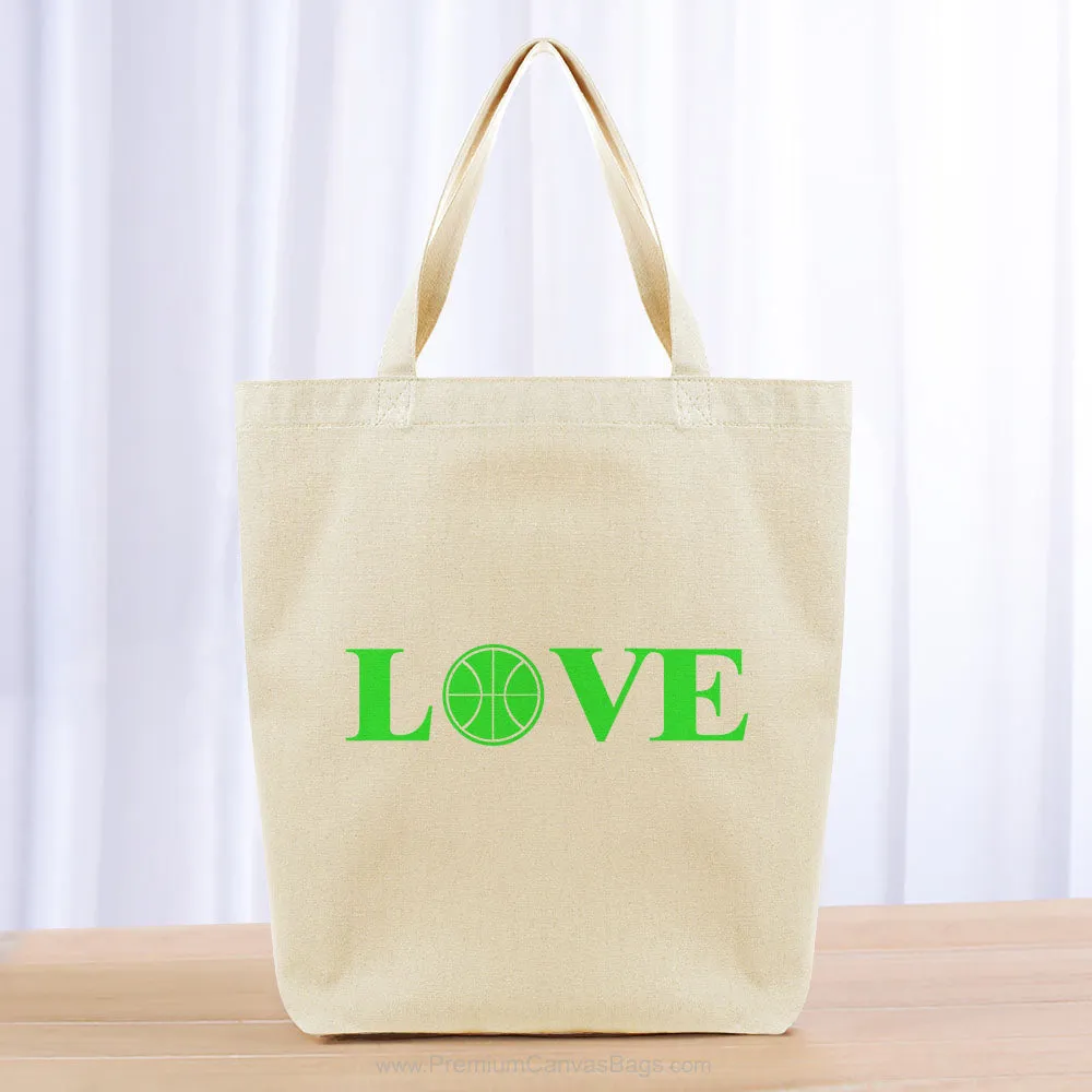 Love Basketball Tote Bag - green