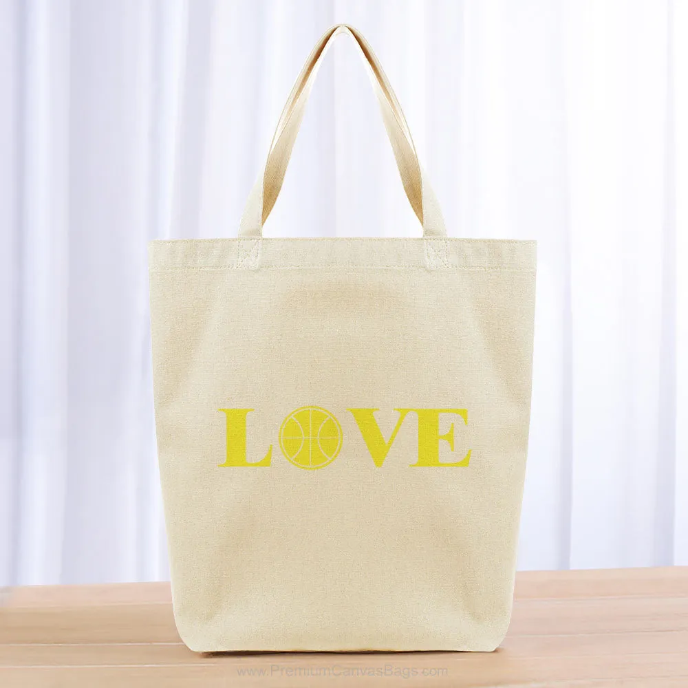 Love Basketball Tote Bag - yellow