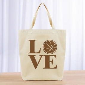 Love Basketball Tote Bag - brown
