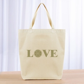 Love Basketball Tote Bag - khaki