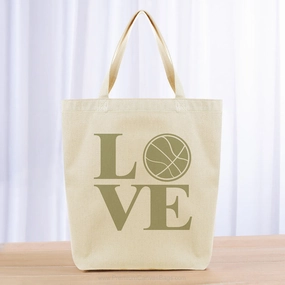 Love Basketball Tote Bag - khaki