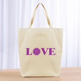 Love Basketball Tote Bag - purple
