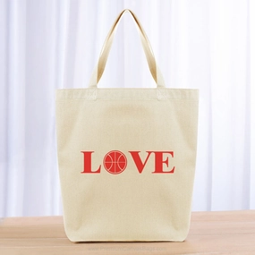Love Basketball Tote Bag - red
