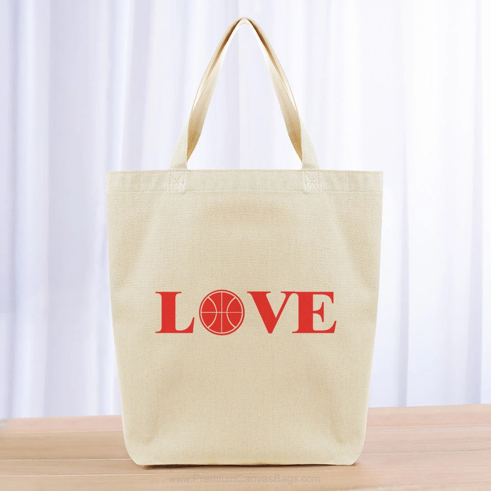 Love Basketball Tote Bag - red