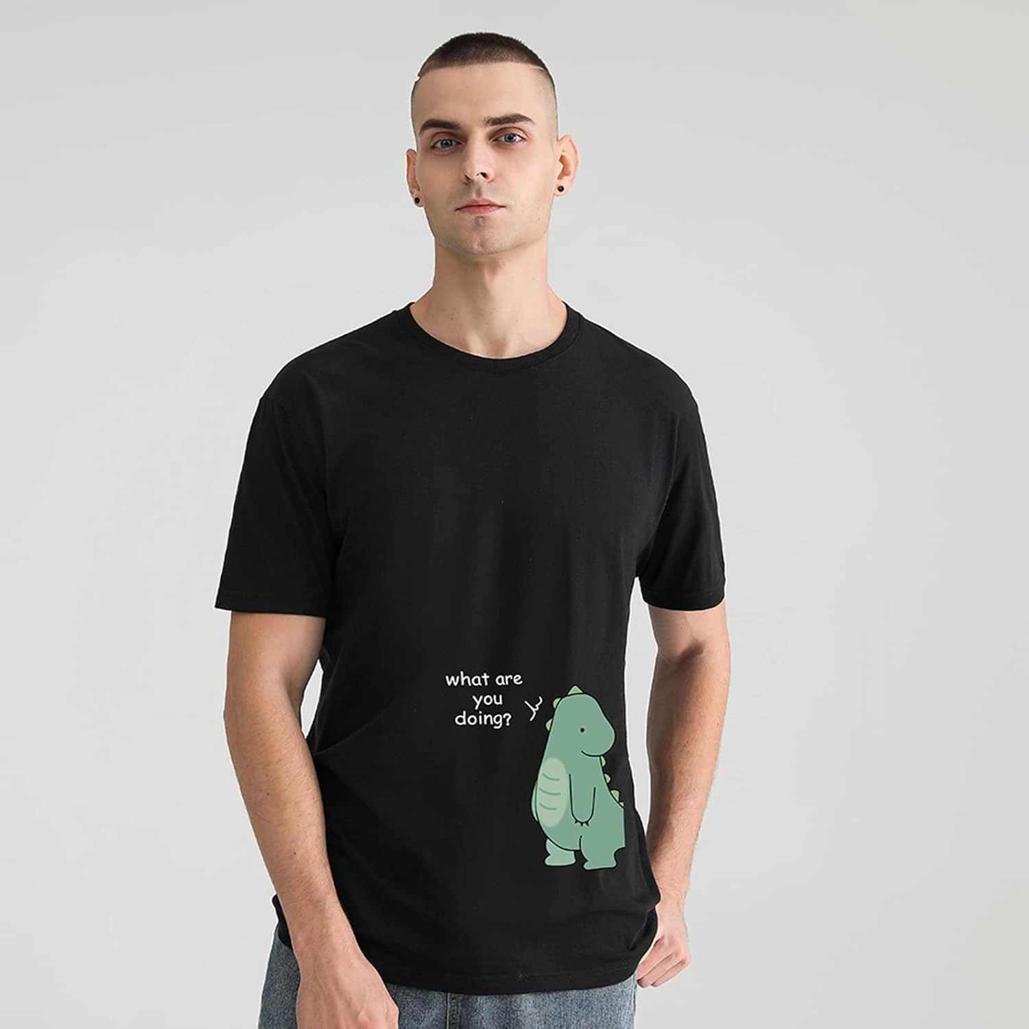 Lovely Dinosaur Matching Tee for Couple - Husband & Wife, Pure Cotton, Ideal for Lovers