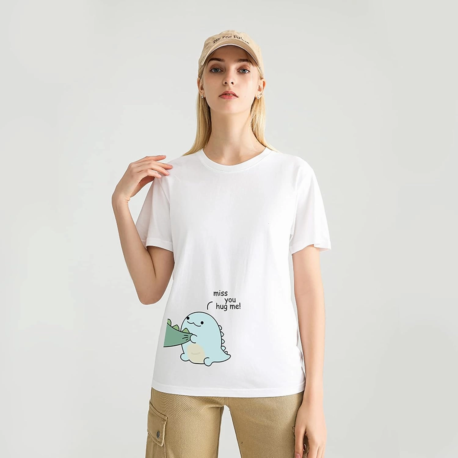 Lovely Dinosaur Matching Tee for Couple - Husband & Wife, Pure Cotton, Ideal for Lovers