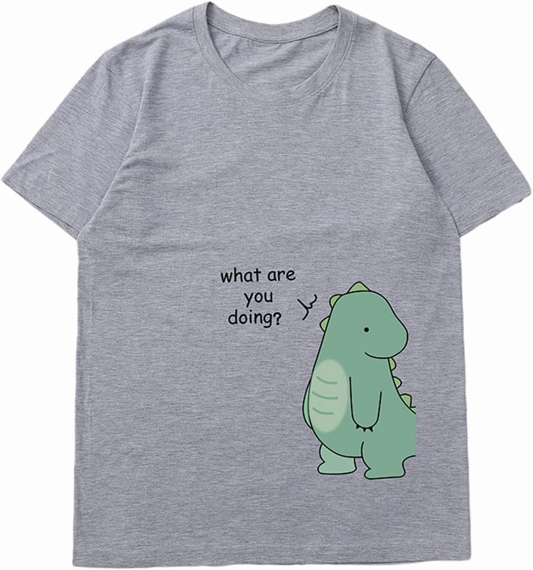 Lovely Dinosaur Matching Tee for Couple - Husband & Wife, Pure Cotton, Ideal for Lovers