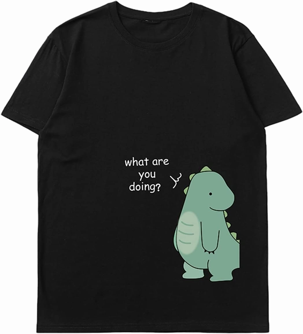 Lovely Dinosaur Matching Tee for Couple - Husband & Wife, Pure Cotton, Ideal for Lovers
