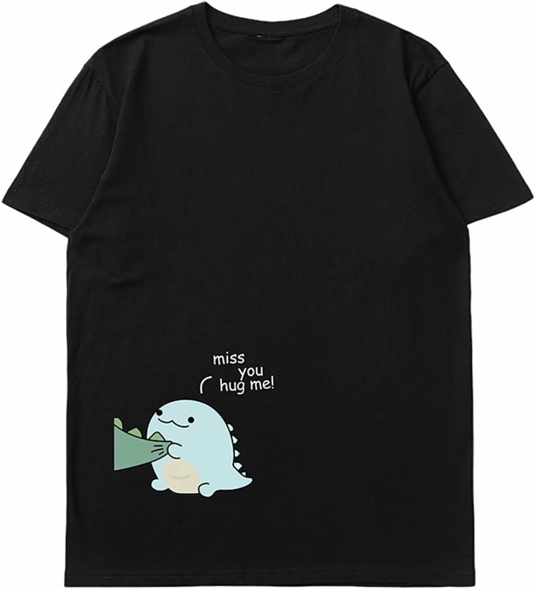 Lovely Dinosaur Matching Tee for Couple - Husband & Wife, Pure Cotton, Ideal for Lovers